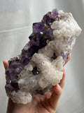 7” Botyroidal Calcite on Amethyst with Goethite