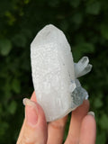 Peruvian Fluorite on Candle Quartz Specimen