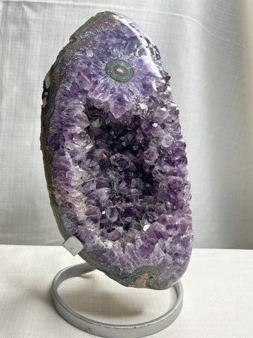 11.5” Amethyst Geode with Metal Stand