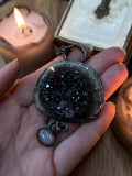 Black Amethyst and Moonsone Amulet