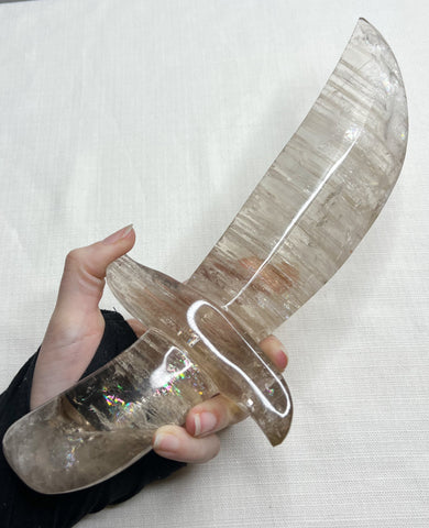 13” Elestial Smoky Quartz Sword with Enhydros