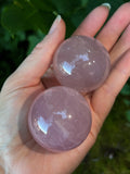 Girasol Rose Quartz Spheres with Stands