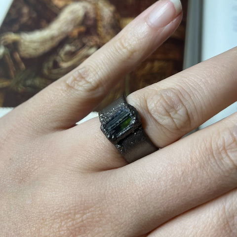 Green Tourmaline Ring Size 7