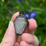 Rutilated Quartz Coffin Pendant