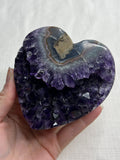 4” Amethyst Geode Heart