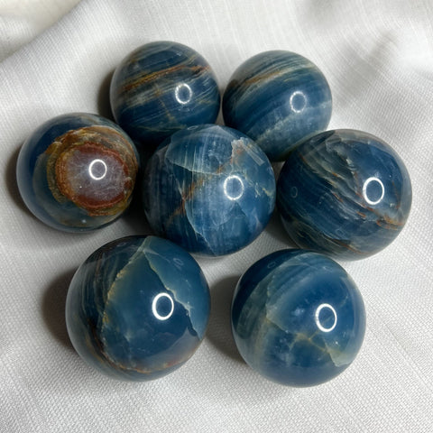 Banded Blue Calcite Spheres