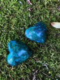 Chrysocolla with Pyrite Hearts