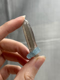 2” Aquamarine on Smoky Quartz Specimen