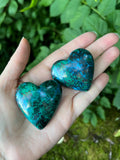 Chrysocolla with Pyrite Hearts