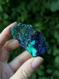 Crystallized Azurite on Malachite Specimen