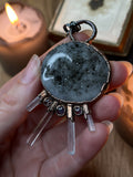 Black Amethyst and Aquamarine Amulet