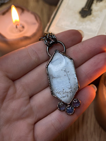 Moonstone and Tanzanite Amulet