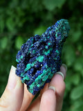 Crystallized Azurite on Malachite Specimen