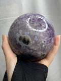 4.5” Amethyst Geode Sphere with Glass Stand