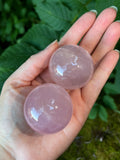 Girasol Rose Quartz Spheres with Stands