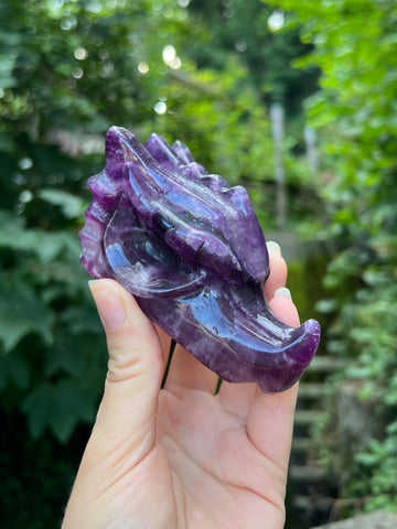Fluorite Dragon Skull