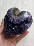 4” Amethyst Geode Heart