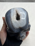 5” Agate Geode Skull