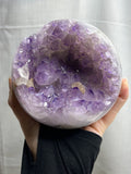 5” Amethyst Geode Sphere with Glass Stand