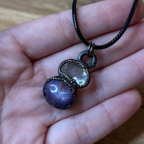 Quartz and Ruby Pendant