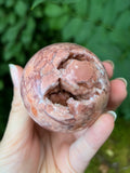 Pink Agate Sphere with Stand