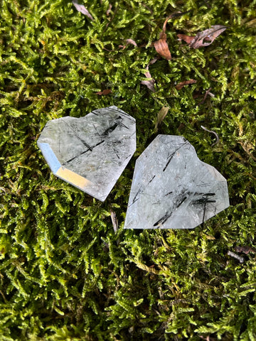 Tourmalinated Quartz Hearts