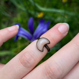 Peach Moonstone Moon Ring Size 3
