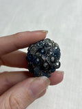 Natural Silver Blue Star Sapphire Dragon Carving