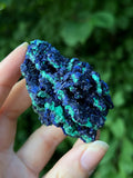 Crystallized Azurite on Malachite Specimen