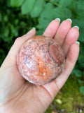 Pink Agate Sphere with Stand