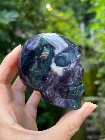 Rainbow Fluorite Skull