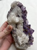 7” Botyroidal Calcite on Amethyst with Goethite