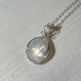 Pink Rainbow Moonstone Necklace