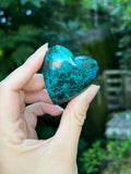 Chrysocolla with Pyrite Hearts