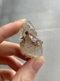 1.6” California Pink Tourmaline on Quartz Specimen