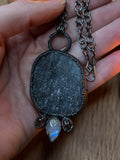 Black Amethyst and Moonsone Amulet