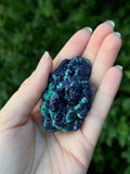 Crystallized Azurite on Malachite Specimen