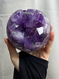 4.5” Amethyst Geode Sphere with Glass Stand