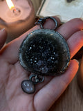 Black Amethyst and Moonsone Amulet