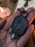 Black Amethyst and Moonsone Amulet