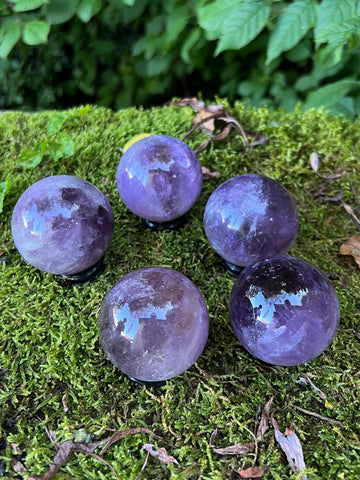 Smoky Amethyst Spheres with Stands