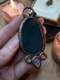 Black Amethyst and Moonsone Amulet