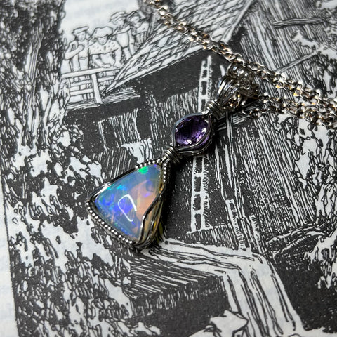 Ethiopian Opal & Amethyst Necklace