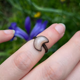 Peach Moonstone Moon Ring Size 3