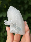 Peruvian Fluorite on Candle Quartz Specimen