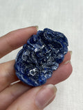 Natural Blue Sapphire Dragon Carving