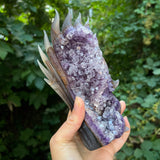 Amethyst Geode Nine Tail Fox Carving