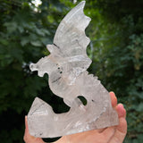 Tourmalinated Quartz Dragon with Castle