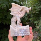 Moonstone Dragon with Castle
