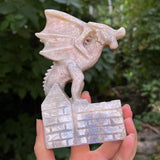 Moonstone Dragon with Castle